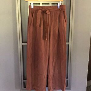 Altamira Milano made in Italy chocolate brown wide leg capri ankle pants viscose